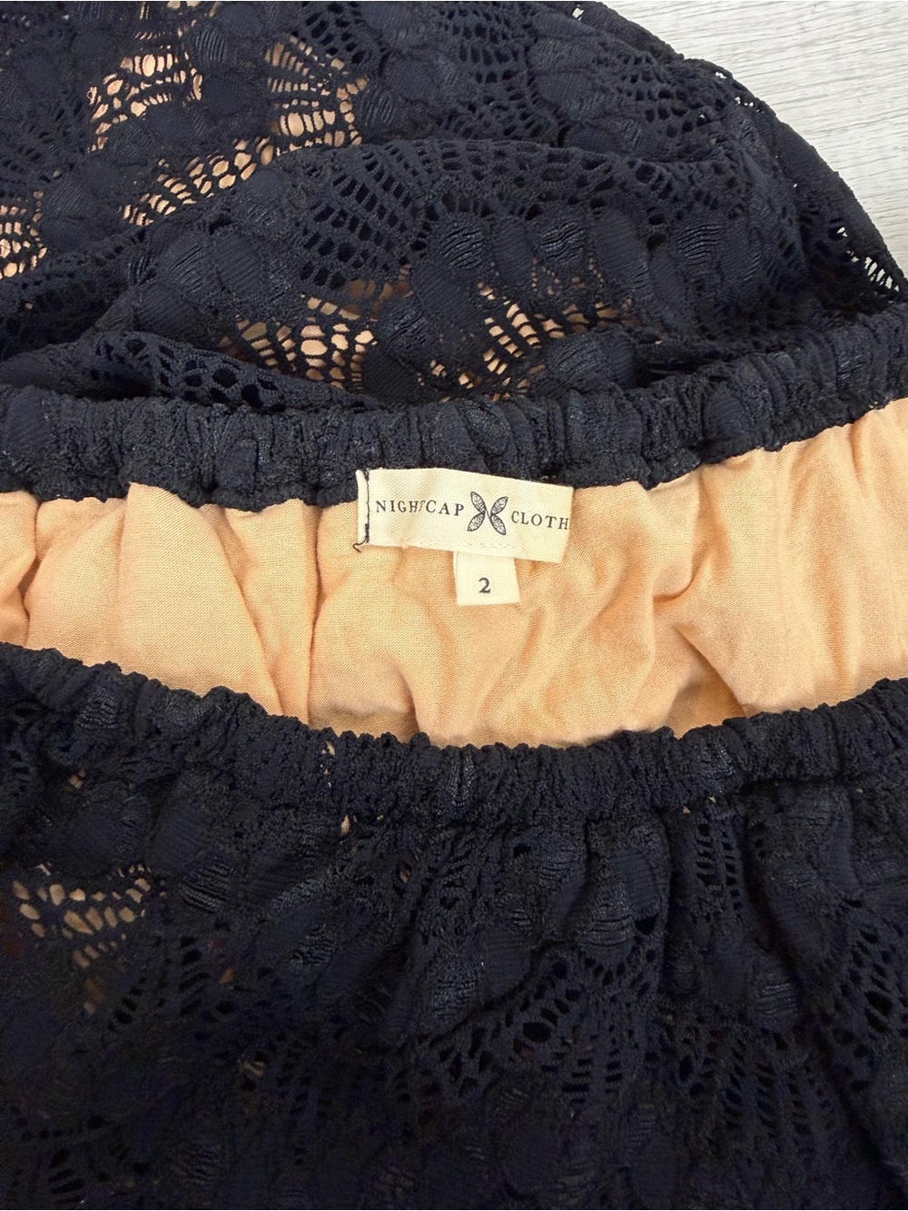 Nightcap Black Lace Dress with Nude Lining - Picture 9 of 9